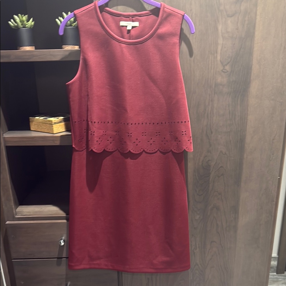 41 Hawthorn Burgundy Sleeveless Sheath Mini Dress